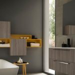 meuble salle de bains bois et coloré (jaune ou autre) rangements modulaires CRIS BTP