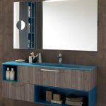 meuble bois vasque couleur bleu CRIS BTP