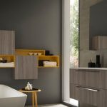 meuble salle de bains bois et coloré (jaune ou autre) rangements modulaires CRIS BTP