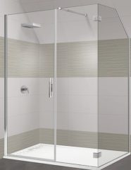 magasin vente paroi douche verre transparent 8 mm sur mesure montant inox ouverture porte joint aimanté pour ouvrir à l'intérieur ou extérieur