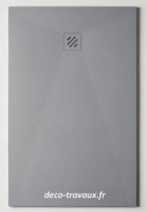 vente 73 Magasin Christelle receveur de douche gris ultra plat avec pente et grille laquée gris